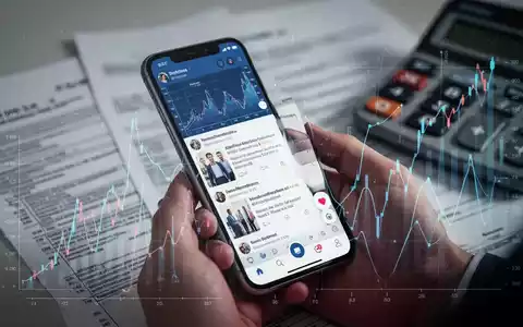 Eine Hand hält ein Smartphone mit Social-Media-Feed und Finanzdaten-Overlay, im Hintergrund verschwommene Steuerdokumente. - Foto: über boerse-global.de