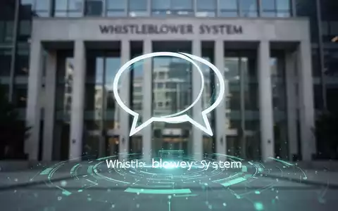 Eine stilisierte Sprechblase über einer unscharfen modernen Rathausfassade, symbolisiert Kommunikation und Transparenz in der Verwaltung. - Foto: über boerse-global.de