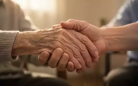 Eine ältere Hand wird sanft von einer jüngeren Hand gehalten, symbolisiert Unterstützung und Fürsorge bei Demenz. - Foto: über boerse-global.de