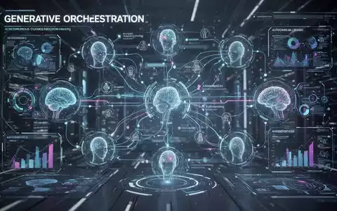 A complex digital interface shows interconnected nodes and data streams, symbolizing AI agents, generative orchestration, and autonomous decision-making. - Foto: über boerse-global.de