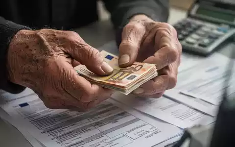 Nahaufnahme der Hände einer älteren Person, die Euro-Banknoten zählt, mit unscharfem Hintergrund von Dokumenten. - Foto: über boerse-global.de