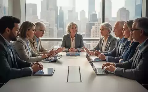 Menschen unterschiedlichen Alters und Hintergrunds sitzen an einem Konferenztisch und diskutieren, mit Laptops und Tablets. - Foto: über boerse-global.de
