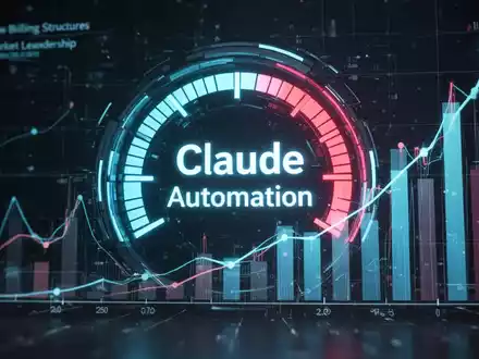 A digital meter displaying 'Claude' and 'Automation' with financial graphs in the background, symbolizing new billing and market share. - Foto: über boerse-global.de
