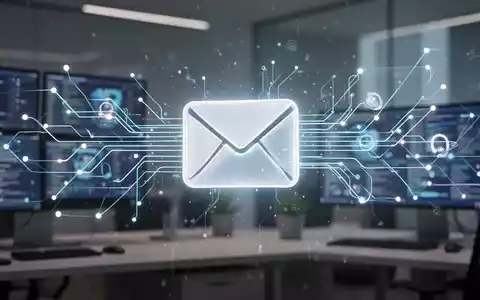A glowing email icon transforms into a complex network of digital lines, symbolizing enhanced email features and a unified inbox. - Foto: über boerse-global.de