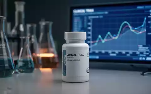 Nahaufnahme einer sterilen Medikamentenflasche in einem Labor mit wissenschaftlichen Geräten im Hintergrund, die Präzision und Erwartung vermittelt. - Foto: über boerse-global.de