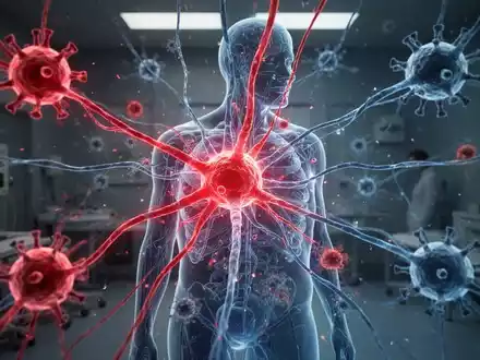 Abstrakte Darstellung des Immunsystems mit leuchtenden Linien, die Entzündungen und Therapien bei SLE symbolisieren. - Foto: über boerse-global.de