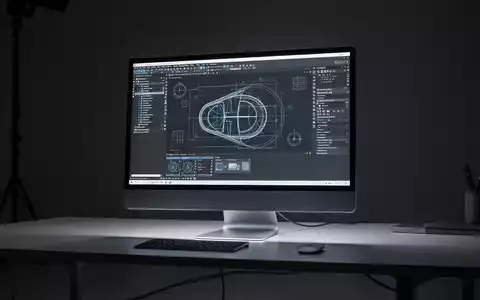 A close-up shot of a modern, high-performance 32-inch all-in-one computer with a vibrant display in a professional setting. - Foto: über boerse-global.de