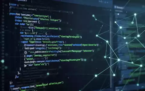 Abstrakte Darstellung von Softwarecode mit Microsoft-Farben, die Effizienz und Modernisierung symbolisiert. - Foto: über boerse-global.de