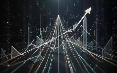 Abstrakte Darstellung von Finanzdaten und Wachstum, mit leuchtenden Linien und geometrischen Formen, die einen Aufwärtstrend andeuten. - Foto: über boerse-global.de