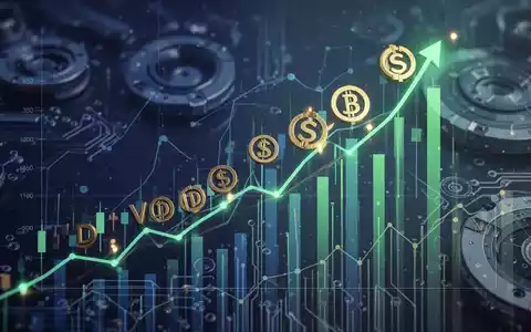 Eine stilisierte, aufwärts gerichtete Börsenkurve mit Technologie-Hintergrund und Dividendensymbolen. - Foto: über boerse-global.de