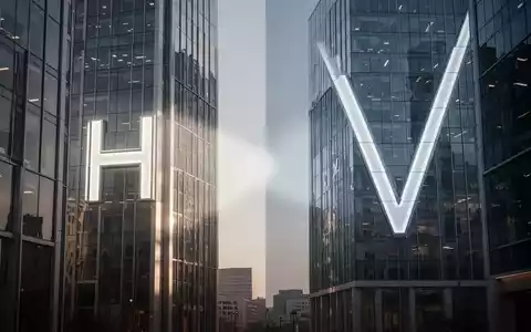Zwei moderne Bankgebäude mit den Initialen 'H' und 'V' an ihren Fassaden, die eine geschäftliche Transaktion symbolisieren. - Foto: über boerse-global.de