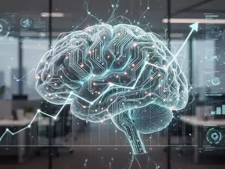 Ein stilisiertes, leuchtendes Gehirn aus neuronalen Netzen und Schaltkreisen, das Wachstum und technologische Innovation darstellt. - Foto: über boerse-global.de