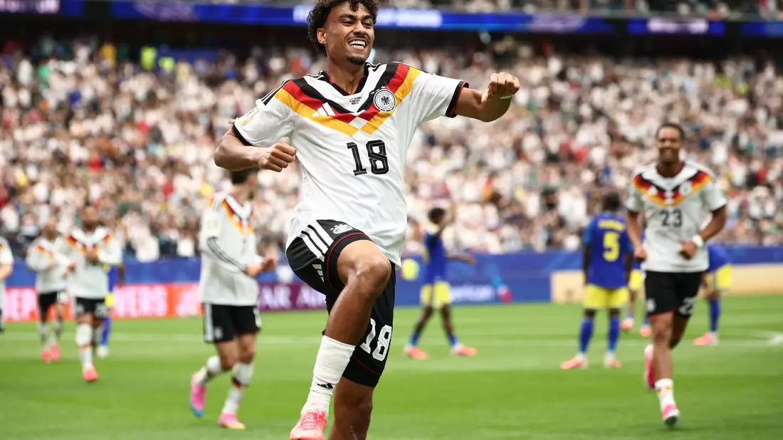 Der Shootingstar im deutschen WM-Team: Nathaniel Brown.  - Bild: Christian Charisius/dpa