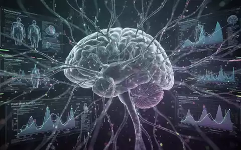Eine abstrakte Darstellung von neuronalen Bahnen, die sich mit Datenströmen und medizinischen Diagrammen verflechten. - Foto: über boerse-global.de