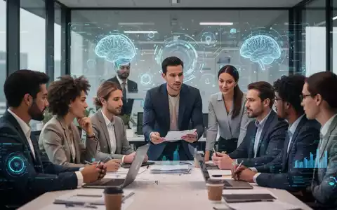 HR-Fachkräfte in einer Schulung, die sich mit KI und Datenschutz befasst, mit digitalen Schnittstellen im Hintergrund. - Foto: über boerse-global.de