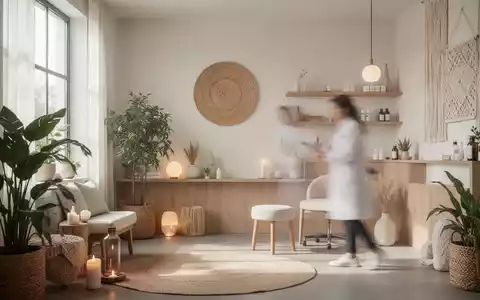 Ein ruhiger, moderner Praxisraum mit sanftem Licht und natürlichen Elementen, der ganzheitliche Gesundheitsmethoden symbolisiert. - Foto: über boerse-global.de