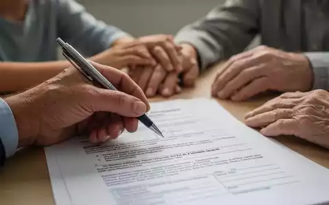 Eine Hand hält einen Stift über einem juristischen Dokument, im Hintergrund unscharf die Hände einer jüngeren und einer älteren Person. - Foto: über boerse-global.de