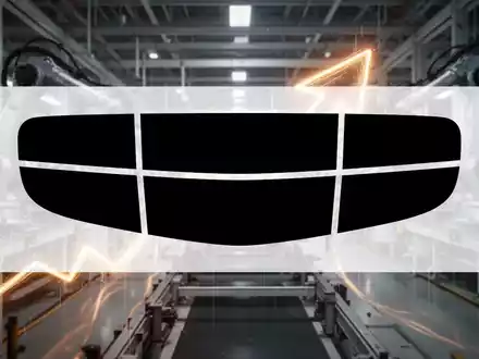 Eine stilisierte, nach oben zeigende Pfeilgrafik aus Licht über einer unscharfen Automobilfabrik, die Wachstum symbolisiert. - Foto: über boerse-global.de