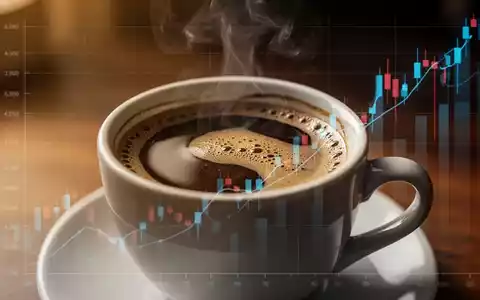 Eine Tasse dampfenden Kaffees mit einem subtilen, aufsteigenden Finanzdiagramm im Hintergrund, das Gewinne symbolisiert. - Foto: über boerse-global.de