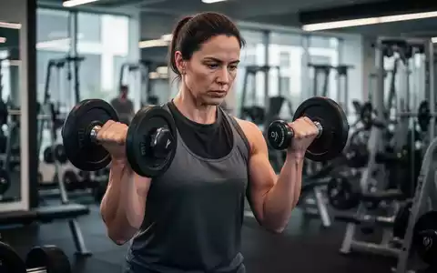 Eine Person hebt Hanteln in einem modernen Fitnessstudio, was Krafttraining und mentale Gesundheit symbolisiert. - Foto: über boerse-global.de