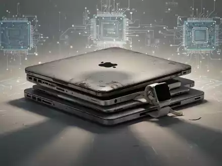 Older Apple devices—MacBook Pro, iPad, Apple Watch—stacked, symbolizing the end of software support for legacy hardware. - Foto: über boerse-global.de
