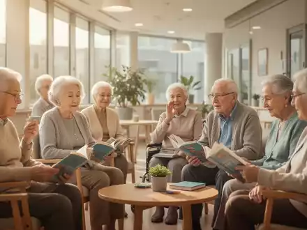 Ältere Menschen in einem modernen Pflegeheim, die sich an Aktivitäten beteiligen, mit Fokus auf Würde und Gemeinschaft. - Foto: über boerse-global.de
