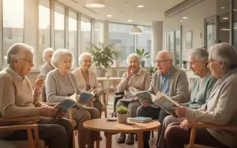 Ältere Menschen in einem modernen Pflegeheim, die sich an Aktivitäten beteiligen, mit Fokus auf Würde und Gemeinschaft. - Foto: über boerse-global.de