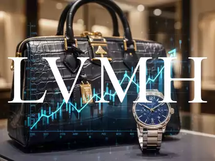 Nahaufnahme einer Luxushandtasche oder Uhr, die einen steigenden Börsenchart widerspiegelt, im Hintergrund ein verschwommener Luxusladen. - Foto: über boerse-global.de