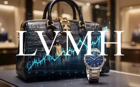 Nahaufnahme einer Luxushandtasche oder Uhr, die einen steigenden Börsenchart widerspiegelt, im Hintergrund ein verschwommener Luxusladen. - Foto: über boerse-global.de