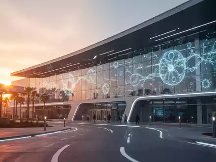 Modernes Kongresszentrum in San Diego bei Sonnenuntergang, das Innovation und Biotechnologie symbolisiert. - Foto: über boerse-global.de