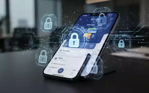 Ein Smartphone zeigt eine Banking-App mit Sicherheitssymbolen, die die Sicherheit mobiler Zahlungen und Betrugsprävention darstellen. - Foto: über boerse-global.de