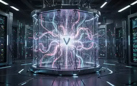 Ein futuristischer Quantencomputer mit leuchtenden Mustern, der die Bedrohung der Datensicherheit durch Quantencomputing darstellt. - Foto: über boerse-global.de