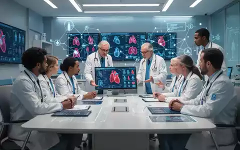 Ärzte verschiedener Fachrichtungen besprechen Patientendaten in einem Konferenzraum und symbolisieren interdisziplinäre Zusammenarbeit. - Foto: über boerse-global.de