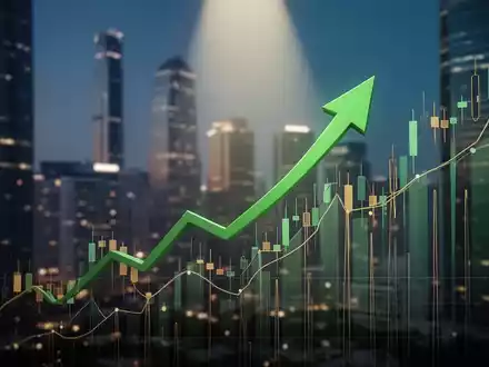 Ein stilisierter Börsenchart mit einem Aufwärtstrend und einem grünen Pfeil, der auf eine mögliche SDAX-Aufnahme hinweist. - Foto: über boerse-global.de