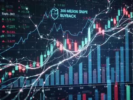 Abstrakte Darstellung von Börsendaten und KI-Technologie mit leuchtenden neuronalen Netzlinien, die auf einem digitalen Aktienchart konvergieren. - Foto: über boerse-global.de