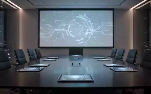 Ein moderner Konferenzraum, der auf einen bevorstehenden Investorentag vorbereitet ist, mit einer grossen Leinwand und einem leeren Tisch. - Foto: über boerse-global.de