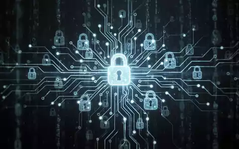 A stylized neural network or circuit board with digital lock icons, symbolizing AI-powered fraud and cybersecurity challenges. - Foto: über boerse-global.de