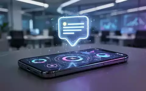 Ein stilisiertes, leuchtendes Benachrichtigungssymbol über einem modernen Smartphone, das KI-Verarbeitung und Informations-Highlights anzeigt. - Foto: über boerse-global.de