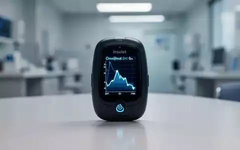 Ein Insulet Omnipod DASH Insulin-Managementsystem-Gerät mit einer subtilen Reflexion eines Abwärtstrends. - Foto: über boerse-global.de