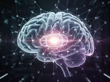 Eine stilisierte, leuchtende neuronale Netzwerkgrafik, die einen Präzedenzfall in der KI-Technologie darstellt. - Foto: über boerse-global.de