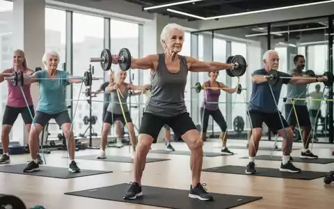 Eine Gruppe von Menschen unterschiedlichen Alters, darunter Senioren, beim Krafttraining in einem Fitnessstudio. - Foto: über boerse-global.de