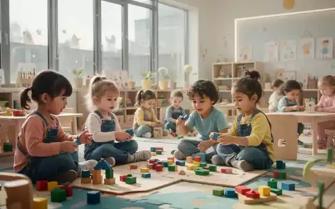 Kinder beim Spielen und Lernen in einer modernen Kindertagesstätte, die frühkindliche Bildung und Fachkräftesicherung symbolisiert. - Foto: über boerse-global.de