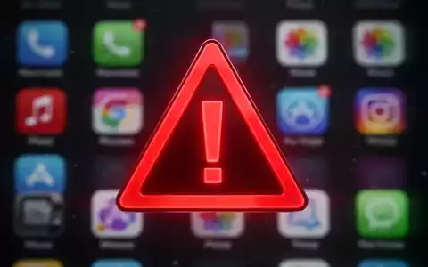 Ein stilisiertes digitales Warnsymbol über einer verschwommenen Darstellung von Smartphone-App-Icons, mit dramatischer Beleuchtung. - Foto: über boerse-global.de