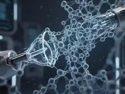 Nahaufnahme einer futuristischen medizinischen Vorrichtung oder Nanostruktur, die mit blauem Licht leuchtet und fortschrittliche Medikamentenverabreichung symbolisiert. - Foto: über boerse-global.de
