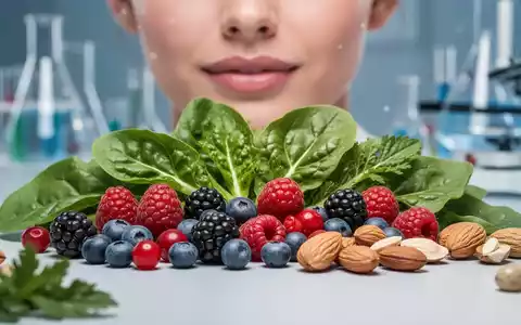 Eine Nahaufnahme von frischen Superfoods wie Beeren, grünem Blattgemüse und Nüssen auf einer hellen Oberfläche. - Foto: über boerse-global.de