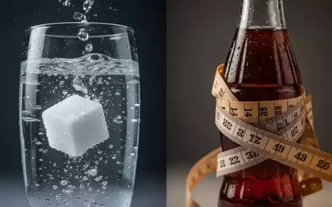 Ein Glas Sprudelwasser mit sich auflösendem Zuckerwürfel und ein Maßband um eine Limonadenflasche. - Foto: über boerse-global.de