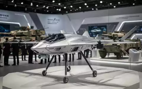 Ein futuristisches Aufklärungsdrohnenmodell, ähnlich dem TOM 50 RE von AeroVironment, auf einer Verteidigungsmesse. - Foto: über boerse-global.de