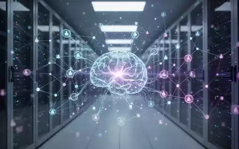 Abstrakte Darstellung eines leuchtenden neuronalen Netzes oder Datenflusses, der KI-Agenten und Wissensstandardisierung symbolisiert. - Foto: über boerse-global.de