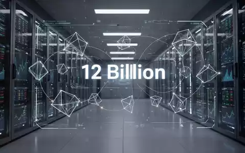 Abstrakte Darstellung eines milliardenschweren Finanzdeals mit stilisierten digitalen Elementen und schwebenden geometrischen Formen in einem modernen Rechenzentrum. - Foto: über boerse-global.de