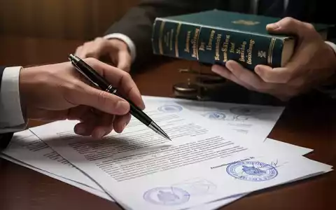 Eine Hand zeigt mit einem Stift auf ein juristisches Dokument, während im Hintergrund ein deutsches Gesetzbuch gehalten wird. - Foto: über boerse-global.de